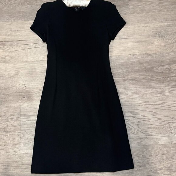 Theory Flared Short-Sleeve Dress in Admiral Crepe - Picture 5 of 7
